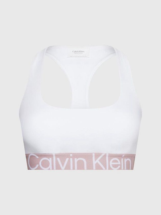 Calvin Klein USA Medium Impact Sports Womens Bra White 6014792-QK